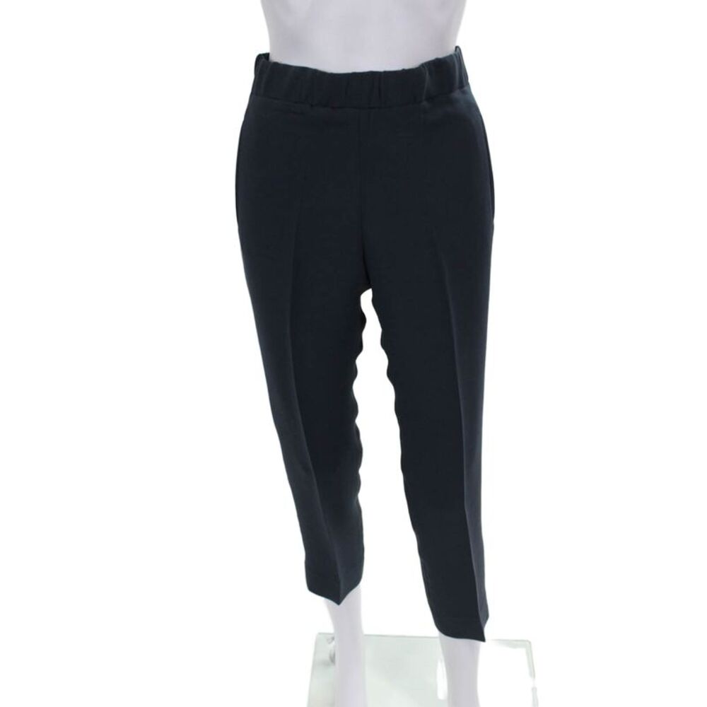Index Women Cropped Silk Blue Pull On Pants Size S